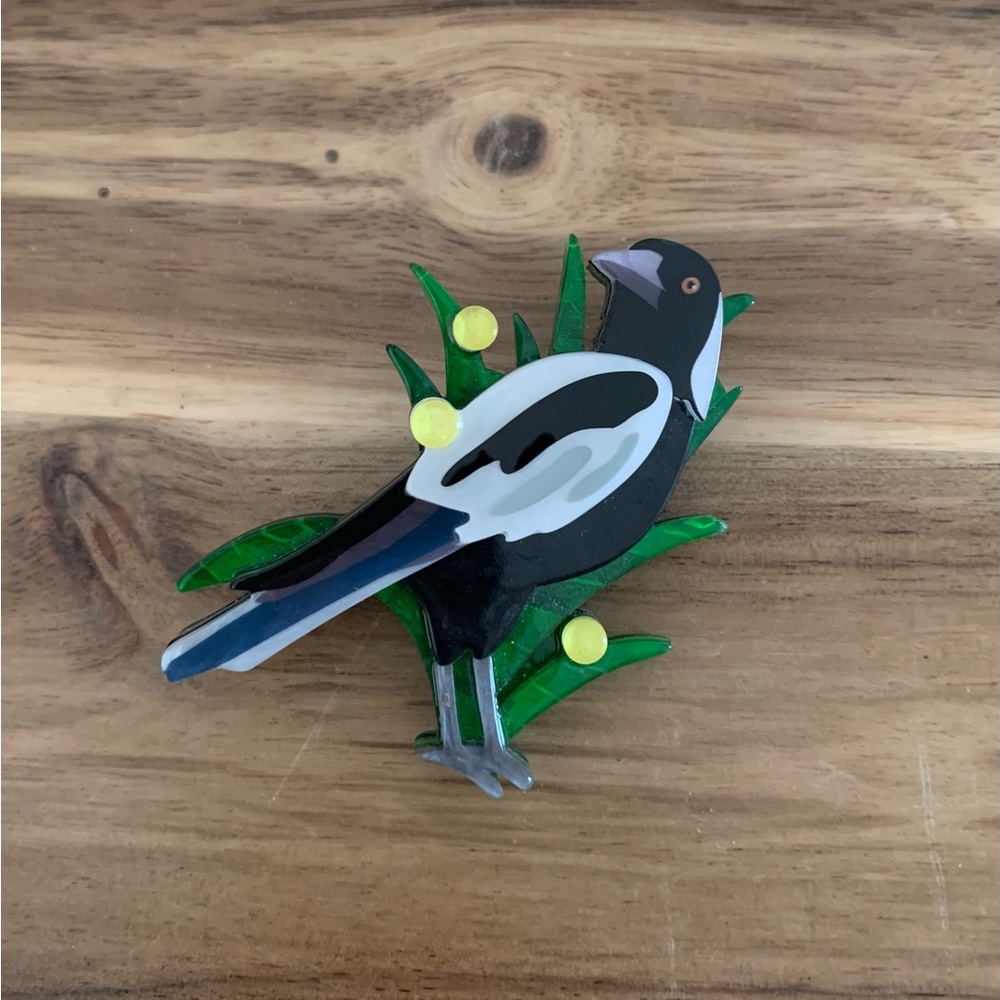 Erstwilder Max the Magpie Brooch bird Pin NWOT